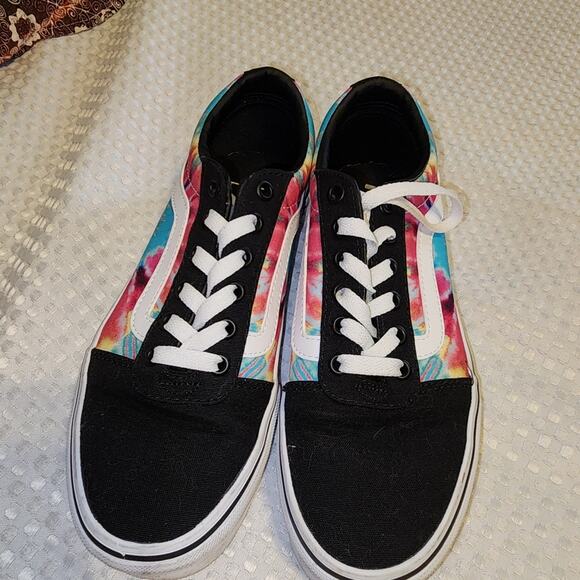 VANS EUC WOMEN'S SIZE 7 ( like new) OFF THE WALL LACE UP TIE DYE SNEAKERS SHOES - Picture 2 of 10